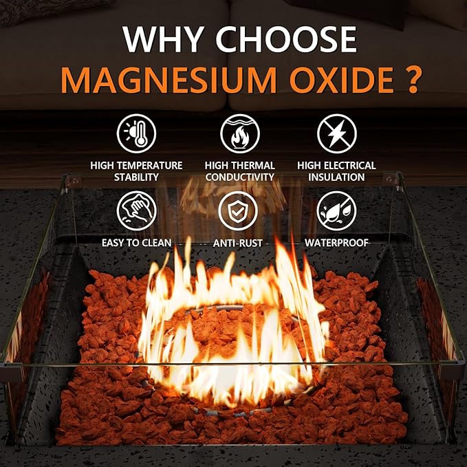 COSIEST Outdoor Propane Fire Pit Coffee Table w Square Faux Stone 35-inch Base, CSA Certified, 50,000 BTU Stainless Steel Burner, Free Lava Rocks and Rain Cover,Tank Cover, Gray