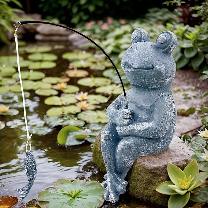 Teaeeno Outdoor Animal Decor Statue, Animal Sculpture Decoration for Yard Art, Garden Statues Decor for Home, Home Garden Décor Accents (Grey)