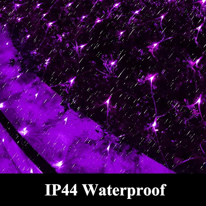 240LED Net Light Halloween Decor Mesh Lights, Tree Warp Fairy Lights Outdoor Hanging String Light for Home, Bedroom, Christmas, Garden, Walkway, Bushes Decor-9.8ft x 6.6ft(Purple)