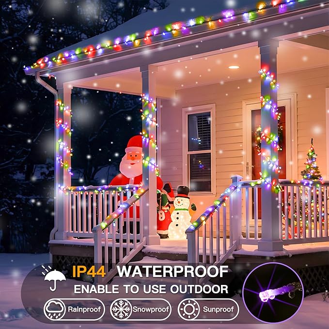 suddus Connectable Christmas Lights with Remote, Multicolor String Lights with Timer, 66ft 200 Led Fairy Lights Plug in for Xmas Tree, Bedroom, Yard, Garden, Party, Indoor, Outdoor Decorations