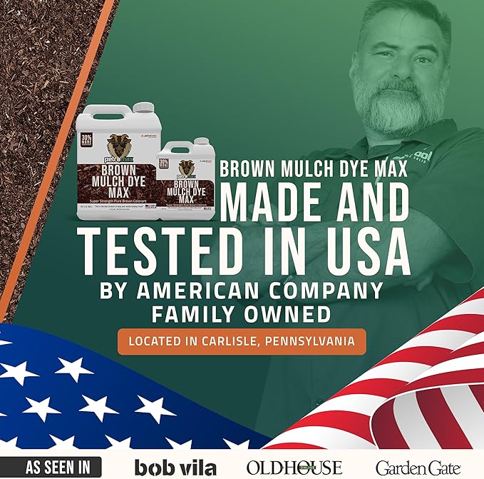 PETRA Brown Mulch Dye, 3,600 Sq Ft Coverage - Mulch Dye Brown, Brown Mulch for Landscaping, Brown Mulch for Garden Beds, Wood Mulch Dye, Permanent Mulch Paint & Playground Bark Mulch