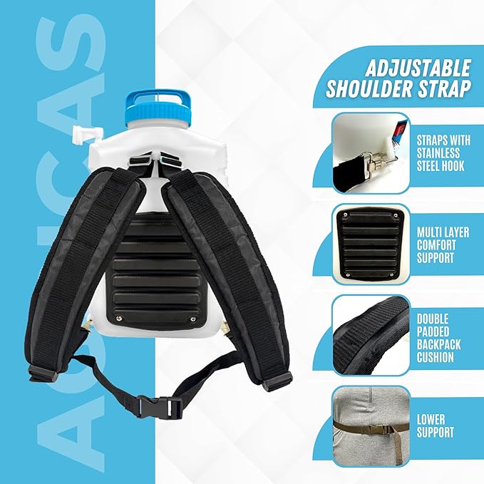 4.2 Gal Battery Powered Backpack Sprayer-Multifunctional Weed Sprayer for Lawn&Garden with Adjustable Nozzles and Shoulder Strap, High-Pressure Spray Hose for Weeding&Cleaning