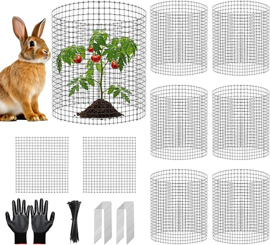 9 PCS Plant Protectors from Animals,12x12 Inch Heavy Duty Metal Plant Cages, Garden Cage to Keep Animals Out, Garden Wire Mesh Protection from Rabbit Chicken Squirrel Tree, Vegetables, Flowers
