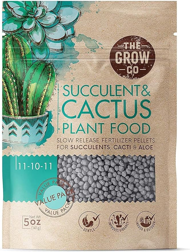 Succulents & Cactus Plant Food - Gentle Long Lasting Formula, Slow Release Fertilizer (Liquid Alternative) for All Potted Succulent, Cacti & Aloe Vera Plants (5 oz)