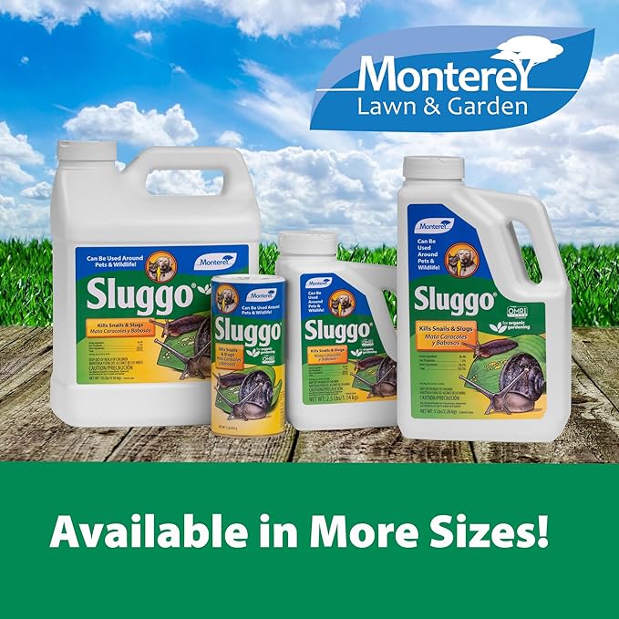 Monterey - Sluggo - Wildlife and Pet Friendly - Snail & Slug Killer, OMRI Listed for Organic Gardening - 2.5-Pounds