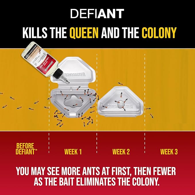 Catchmaster Defiant Extra Long Reusable Ant Traps Indoor (8 Pack) for Narrow Spaces – Liquid Ant Killer - Bait NOT Included - Stackable, Translucent Design – 28 Entry Points for Maximum Access