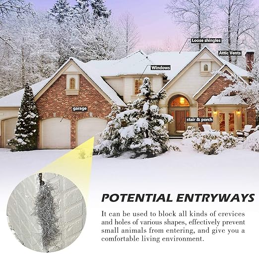 30Ft(10oz) Steel Wool Roll, Coarse Wire Fabric for Pest Control, Hardware Gap Blocker & Animal Proofing in Home & Garden (DIY Kit)