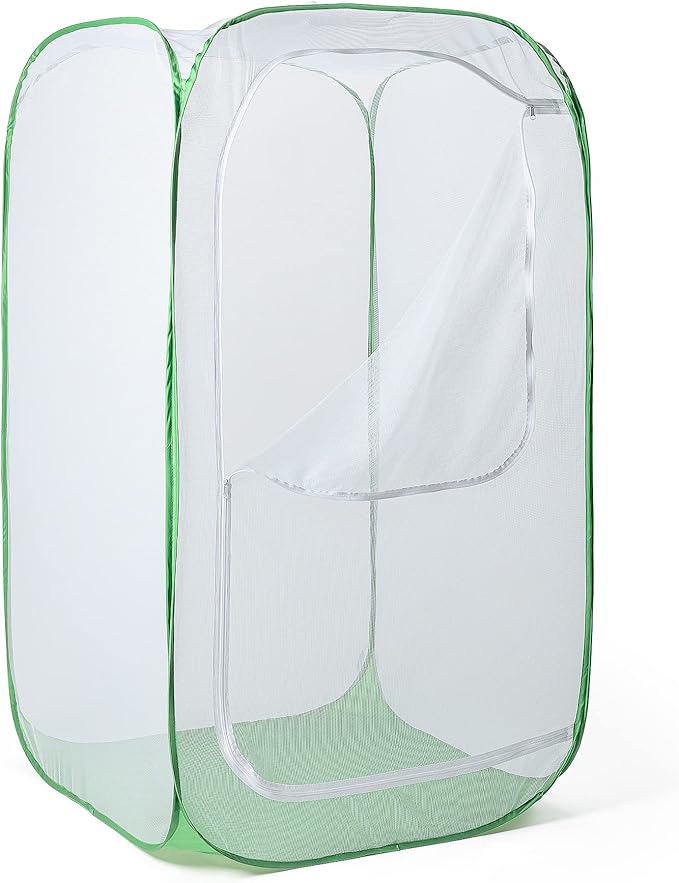 48" Outdoor Mesh Plant Enclosure, Mesh Plant Cover for Pests, Bird and Pest Protection Guard for Fruit, Vegetables, Flowers and Herbs Pop-Up Cage 28 x 28 x 48 Inches