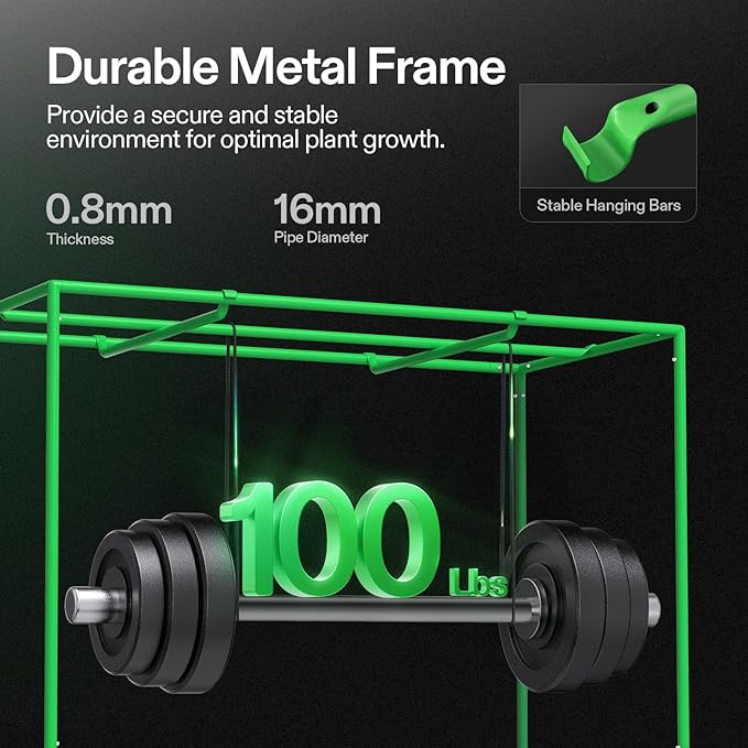 VIVOSUN S538 5x2 Grow Tent, 60"x32"x80" High Reflective Mylar with Observation Window and Floor Tray for Hydroponics Indoor Plant for VS2000/VSF4300