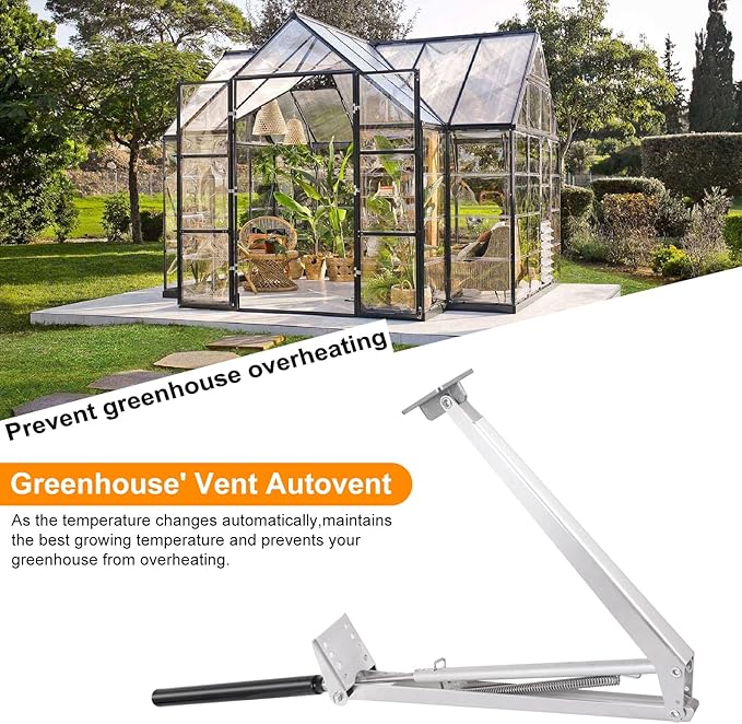 Greenhouse Vent Automatic Opener Auto Roof Vent Opener Greenhouse Window Opener Solar Heat Sensitive Auto Vent Kit for Ventilation Greenhouse Accessories Gardening Tools 1PC