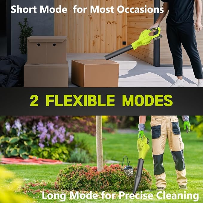 Leaf Blower Cordless, 20V Electric Leaf Blower Cordless with Battery and Charger- 150MPH 3 Speeds 17000RPM Lightweight Battery Leaf Blowers for Lawn Care, Patio Yard Car Leaves and Grass