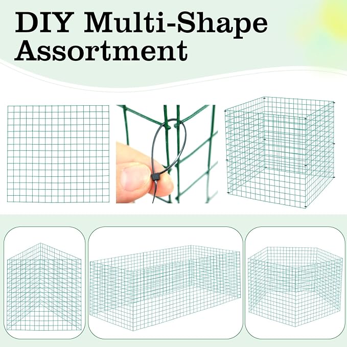 4 Packs Wire Plant Protectors,15.3" X 15.3" Wire Mesh Plant Protector cage,DIY Garden and Vegetable Protectors,Plant Cage to Protect Plants from Animals