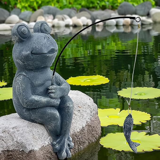 Teaeeno Outdoor Animal Decor Statue, Animal Sculpture Decoration for Yard Art, Garden Statues Decor for Home, Home Garden Décor Accents (Grey)