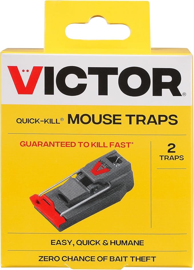 Victor M140B Quick-Kill Easy Set Mouse Trap, 2 Reusable Mouse Traps
