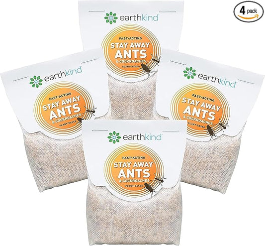 EarthKind Stay Away Ants & Cockroaches Deterrent Pouches - Easy-to-Use Botanical Pest Control - for Kitchen, Pantry, Countertops & Food Spaces - 4-Pack
