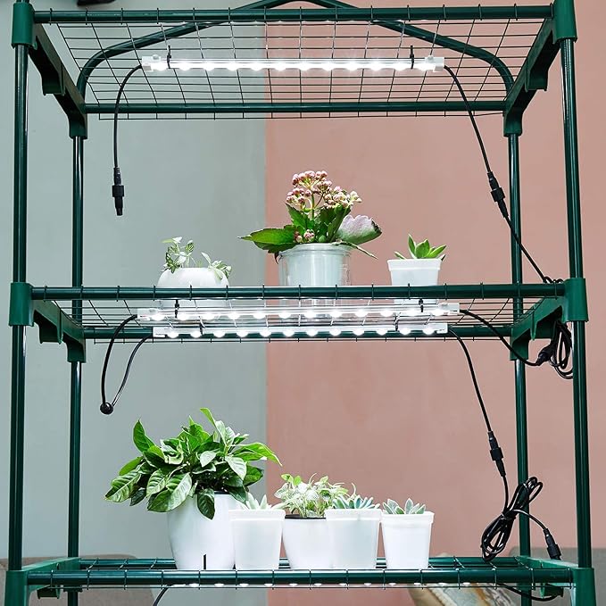 Litever Grow LED Light Strip Kits for Plants, 45W, Full Spectrum White Grow Lights, Easy Installation. Good for Indoor Plant Grow Shelf, Greenhouse, Grow Cabinets