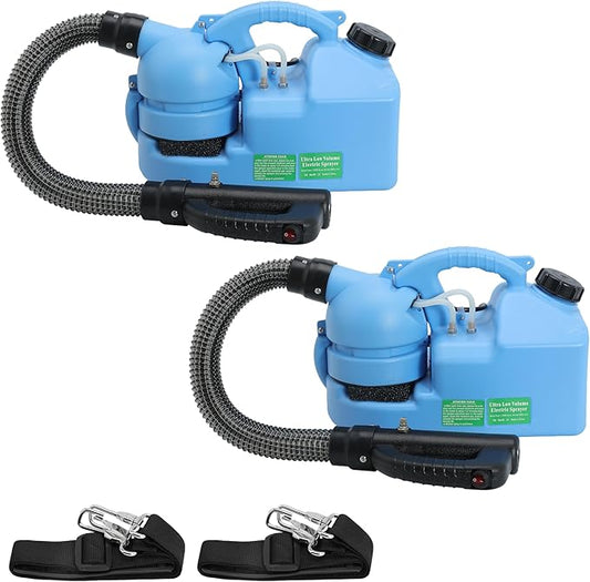 7L (1.85 Gallon) Electric ULV Fogger Machine, Portable Fogger Sprayer Machine Electric Atomizer Ultra Low Volume Sprayer for Home Indoor and Outdoor Cleaning Spraying Use, 2 Pack
