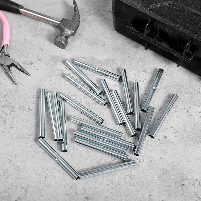 22Pcs Metal Garden Stake Connectors for 7mm Diameter Glassfiber, Plant Stake Connector for Glassfiber Plant Support Greenhouse Hoops Tent Rods(Inner Dia 7mm)