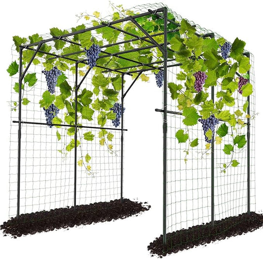 DoCred Tall Garden Arch Trellis for Climbing Plants, 79in Tall Metal Plant Support Trellis Archway for Climbing Vine Vegetable/Fruit/Flower Outdoor Yard Lawn Garden Arch Tunnel Trellis