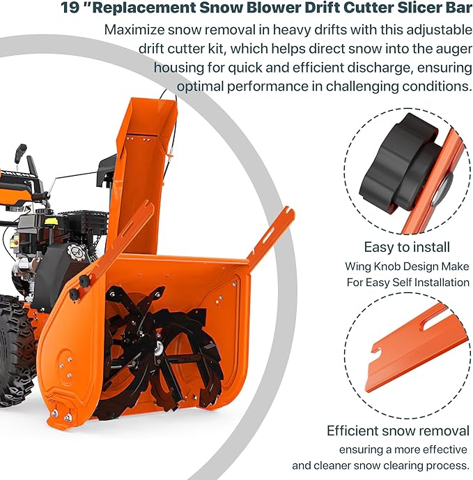 724069 Snow Blower Drift Cutter Kit/Slicer Bar Kit - Compatible with Ariens Deluxe, Platinum, Pro SNO-Thro Models,Cuts Through Snow Drifts（ #72406900）