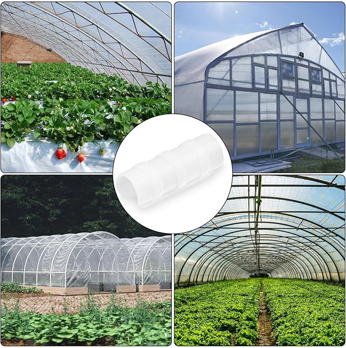 80PCS 1 inch Greenhouse Clips White Greenhouse Clamps Black Plastic Clamps Garden Buildings Tube Clips for PVC Pipe Greenhouse Films, Sunshade Nets, Shelters, Farming, Gardening