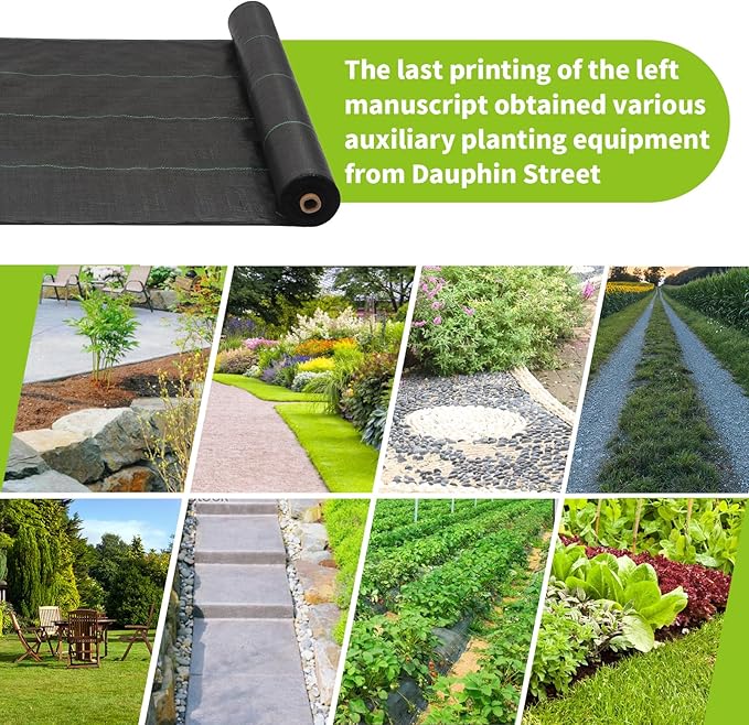 3x100ft 3.2OZ, Weed Barrier Landscape Fabric Heavy Duty, Woven Weed Control Fabric, High Permeability Good for Flower Bed, Geotextile Fabric Underlayment, Driveway (3ft*300ft)