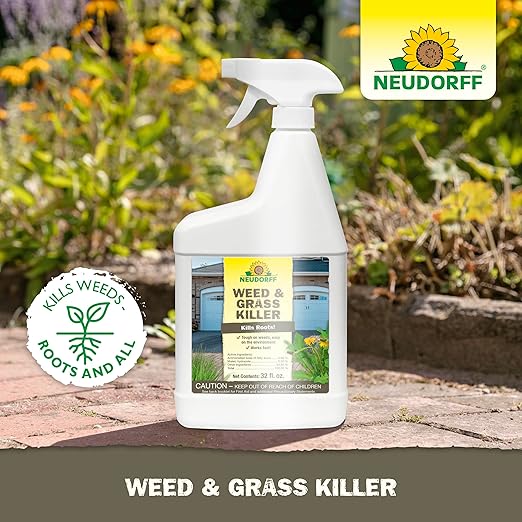 Weed and Grass Killer, See Results in 1 Hour: Kills Weeds – Roots and All, Fast Acting Brush and Vine Killer with Non-staining Formula; Rainfast in 3 Hours Ready-to-Use Spray (32 oz).