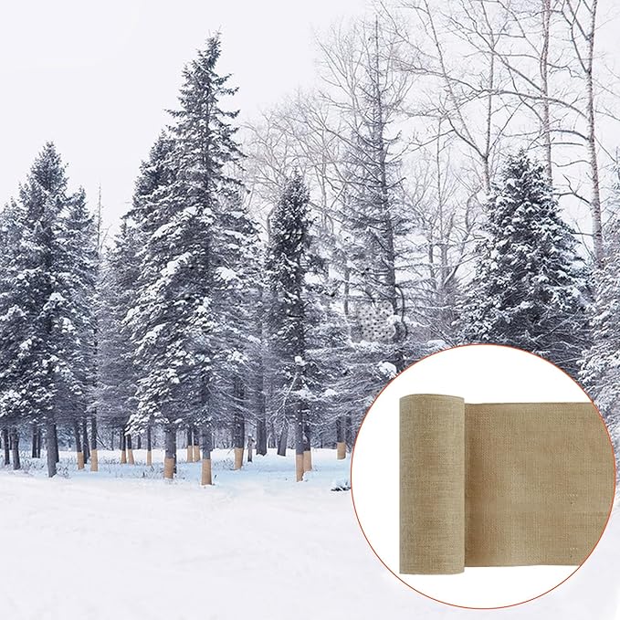 Agfabric 40''x100ft Gardening Burlap Fabric Roll, Burlap Tree Wrap, Weed Barrier, Erosion Control, Table Runner, Outdoor Plants, Winter Tree Trunk Guards Protect Bark, 100% Jute 1 Roll