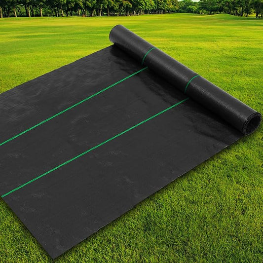 Heavy Duty Weed Barrier, 3.2oz Black Weed Blocker Fabric, Garden Fabric Weed Barrier, Weed Control Fabric Ground Cover, Landscape Fabric for Road, Gardening Mat (3FT*300FT)