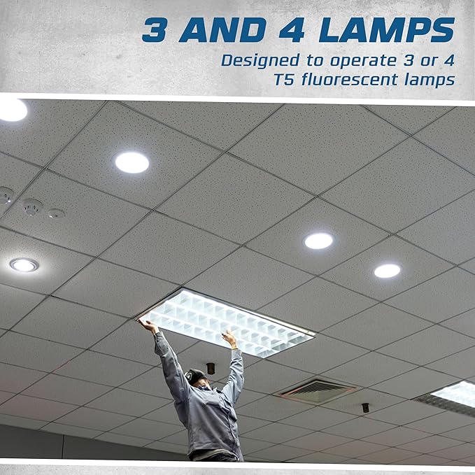 OHLECTRIC Replacement for HCN-4S54-90C-2LS-G (4 Pack) 4 Lamp T5HO Fluorescent Electronic Ballast 347-480 Volt - Instant Start - UL Approved