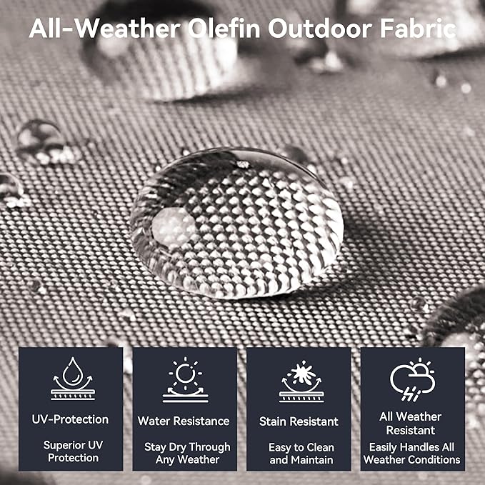 Luxury High Back Outdoor Furniture with 6-Inch Thick Cushions, Patio Furniture Set with Swivel Chairs, 5 PCS Wicker Conversation Set for Porch, Balcony, Deck and Yard