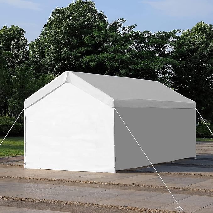 LVUYOYO Carport, 10'x20' Heavy Duty Car Canopy, Outdoor Portable Carport with Removable Sidewalls, All Weather Garage Tent for Car, Truck, Boat, Party