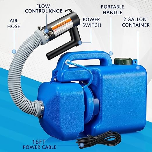 LONYEON 8L Electric ULV Cold Fogger Machine with Backpack Mist Atomizer, Adjustable Flow Rate, Large Area Spraying for Home Indoor Outdoor