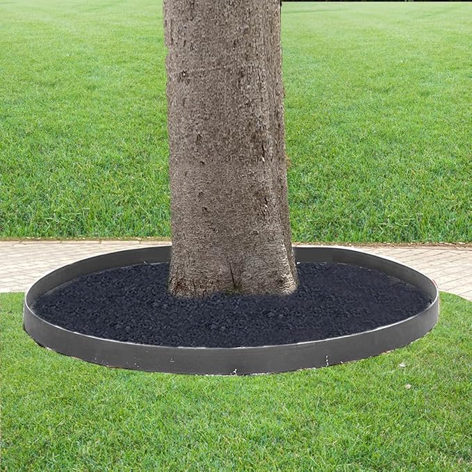 33FT Landscape Edging, 4 in Tall Garden Edging Borders with 30 Spikes,Flexible Lawn Edging Kit Plastic Mini Fence Borders for Grass Flower Beds, Pavement,Yard -Grey