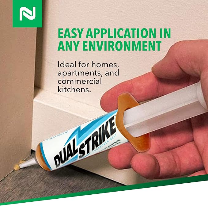 Nisus Dual Strike Cockroach Bait Gel, Kills Roaches Fast with Boric Acid and Fipronil, Long-Lasting Indoor and Outdoor Pest Control Use, 4 Pack
