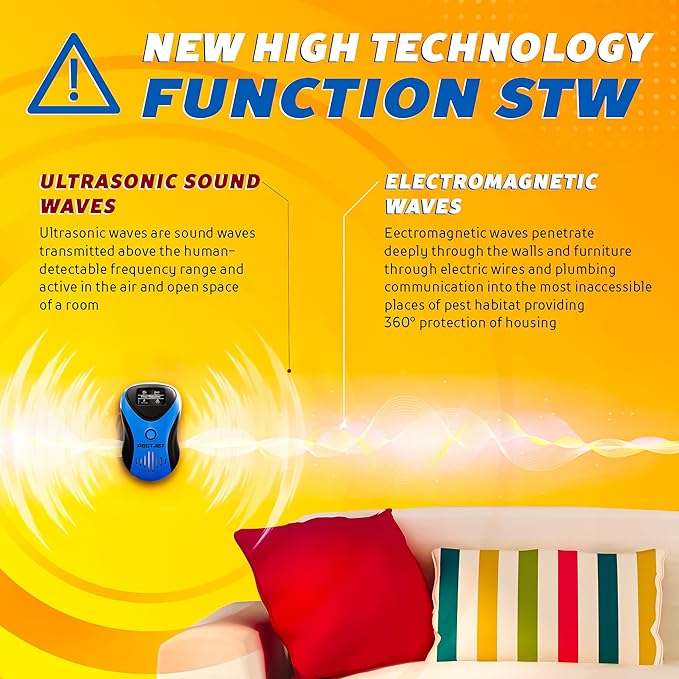 2025 Powerful Mouse Mice Rat Bat Squirrel Repellent (with LCD) - Outdoor/Indoor - Electronic Ultrasonic Pest Repeller Plug in - Deterrent Rodent Control - Electromagnetic Waves Repellent