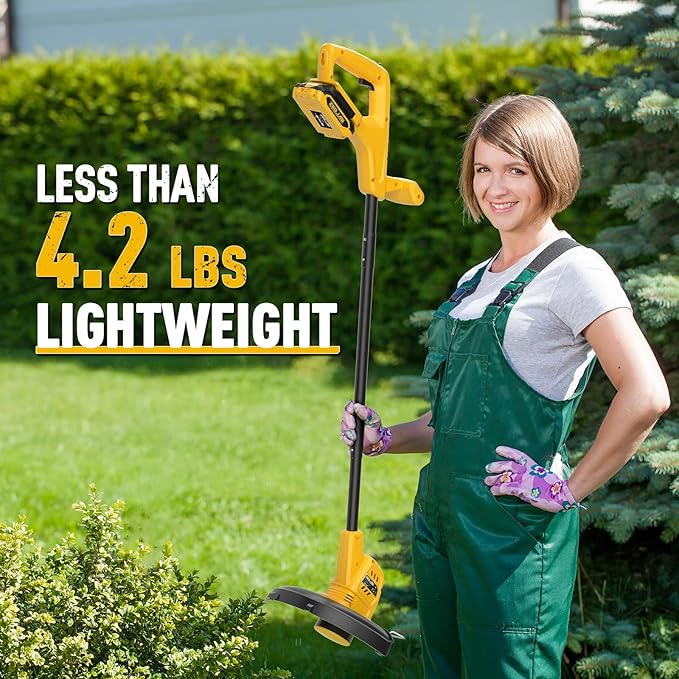 13-Inch 20V Electric Lawn Mower Cordless and 10-Inch 20V Weed Wacker Battery