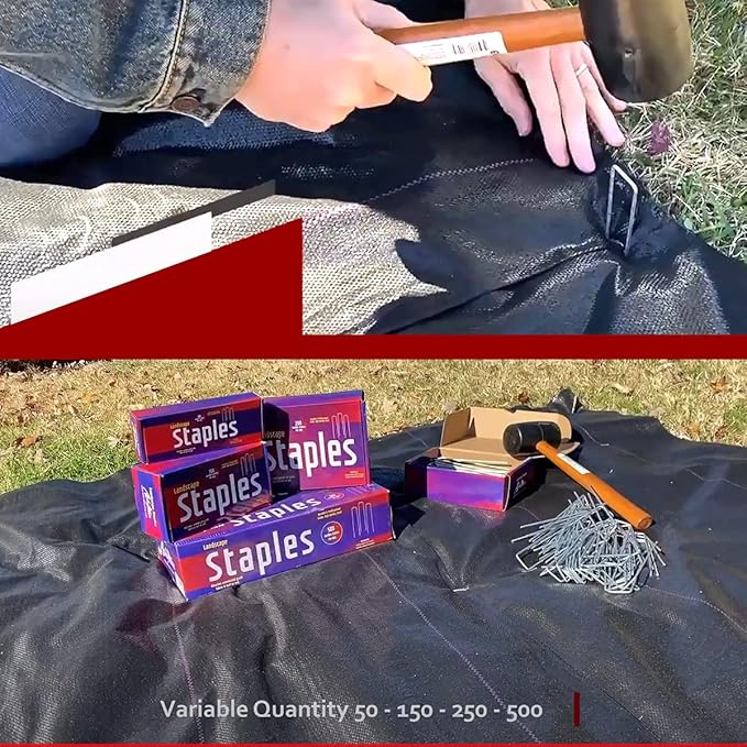 Ashman Landscape Fabric Weeds Blocking Mat 4' x 50', Heavy-Duty Weeds Barrier Protection for Gardens and Landscaping