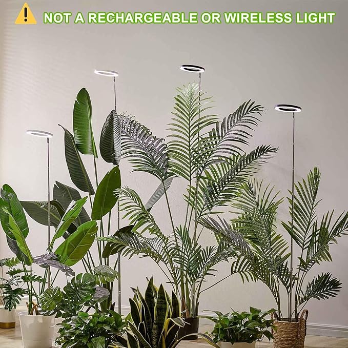 Plant Grow Light,yadoker LED Growing Light Full Spectrum for Indoor Plants, Paired with a Soil Tester,Height Adjustable, Automatic Timer, 5V Low Safe Voltage,Idea for Large Plant Light