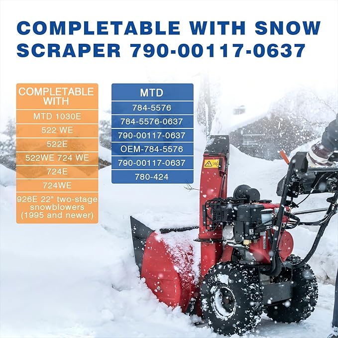 Zonon 2 Pcs 790-00120-0637 Shave Plate for Snow Throwers, Replaces 753-0625, 784-5581, 790-00120, 784-5581a and 784-5581a-0637(22”)