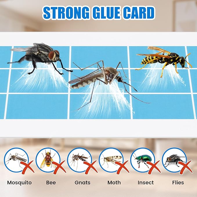 Qualirey 30 Pack UV Flying Insect Trap Refill Compatible with Shieldeck Sticky Card Plug Refill Replacement Glue Boards for Insect Bug Mosquito Gnat Indoors (No Device)