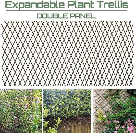 Nature Willow Trellis Expandable Plant Support Plant Climbing Lattices Trellis Willow Expandable Trellis Fence for Climbing Plants Support 36x92 Inch,Double Panel (2, Willow Wicker Fence)
