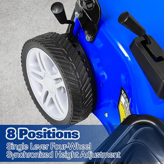 BILT HARD 21 Inch Lawn Mower Gas Powered, 4-Cycle 201cc Engine, 3-in-1 Push Lawnmower with Bagging, Mulching & Side Discharge, Adjustable 8-Positions Cutting Height, Easy Start