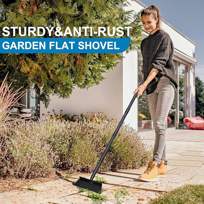 Garden Cleaning Shovel, Ice Scraper, 59 Inch Adjustable Handle Heavy Duty Garden Tool Multifunctional Cleaning Shovel, for Lawn Edging, Scraping, Weed and Ice Removal