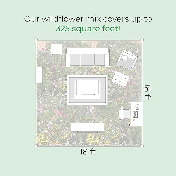 Created By Nature Montana Wildflower Seed Mix, 14 Flower Varieties, 53,000 Seeds