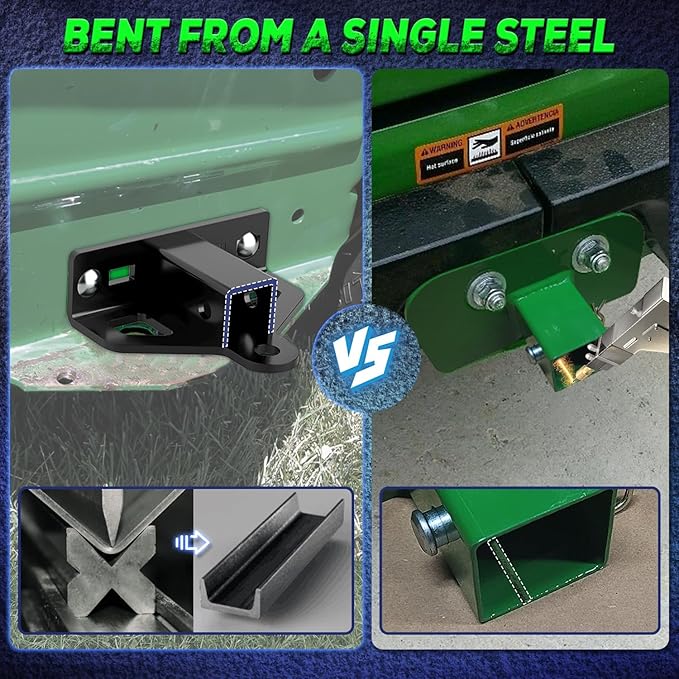 Thicker Lawn Mower Trailer Hitch with 1-1/4" Receiver for Most Tractor ATV Trailer Golf Cart, Heavy Duty Zero Turn Mower Accessories Bolt on Receiver Hitch Hold 7000LBS, Multi-Purpose Design Like Pin