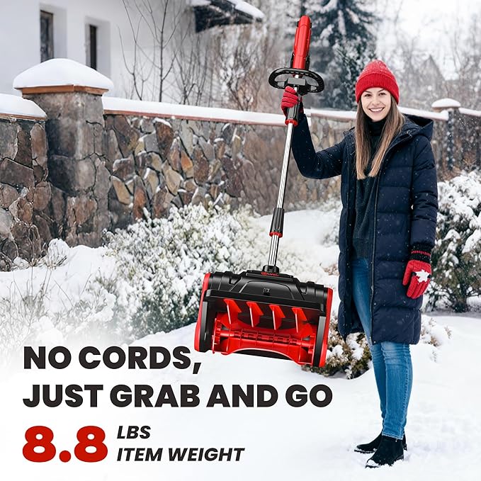 SILVEL Brushless Cordless Snow Shovel,40V 13-Inch 4.0Ah Snow Thrower,Battery Snow Blower with Directional Plate & Adjustable Front Handle (2 Batteries, Quick Charger & Scraper Bar Included)