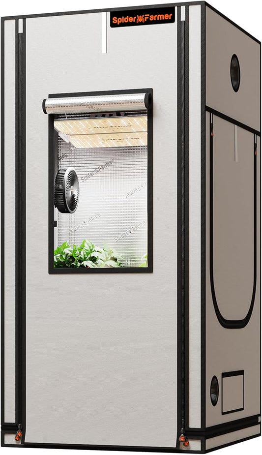 Spider Farmer Pro Series 3x3 Grow Tent, 36"x36"x72" with Roll-up Door, Observation Window Floor Tray, 2000D Thicken Mylar Canvas, 3x3x6 for Hydroponic Indoor Growing for SF4000, SE3000, G3000