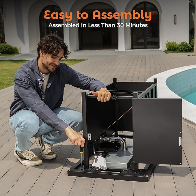 BALI OUTDOORS Fire Pit Table Propane Gas Firepit Rectangular Fire Table 42In 60,000 BTU for Outside Patio Backyard Deck Balcony