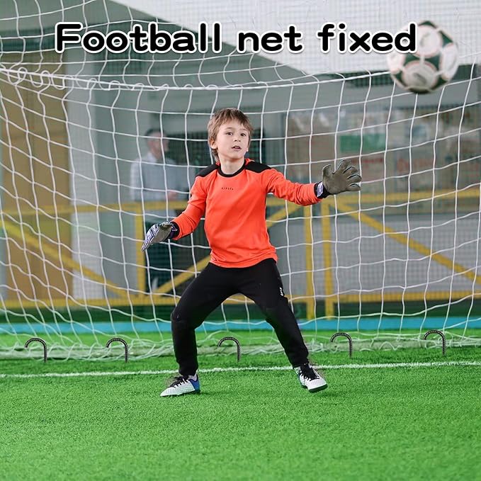 Black Rebar Stakes 16inx10mm Galvanized J Hook 6pcs – Heavy Duty Ground Tent Stakes for Fence,Bounce House,Outdoor Plants,Artificial Turf,Dog Coop,Metal Stakes for Christmas Decorations